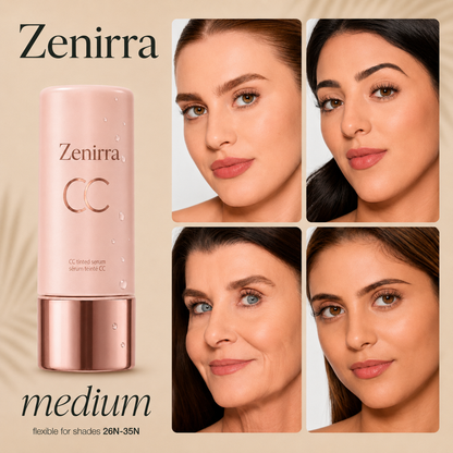 summer skin essentials - CC color-correcting tinted serum + creaseless SPF 30 mineral setting powder