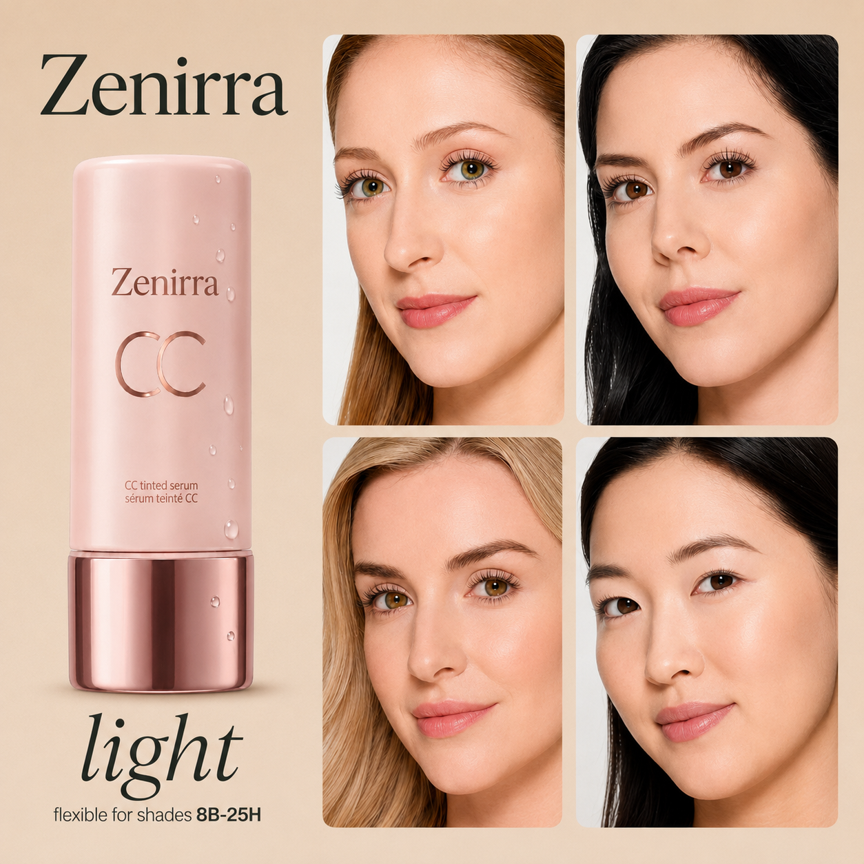 summer skin essentials - CC color-correcting tinted serum + creaseless SPF 30 mineral setting powder