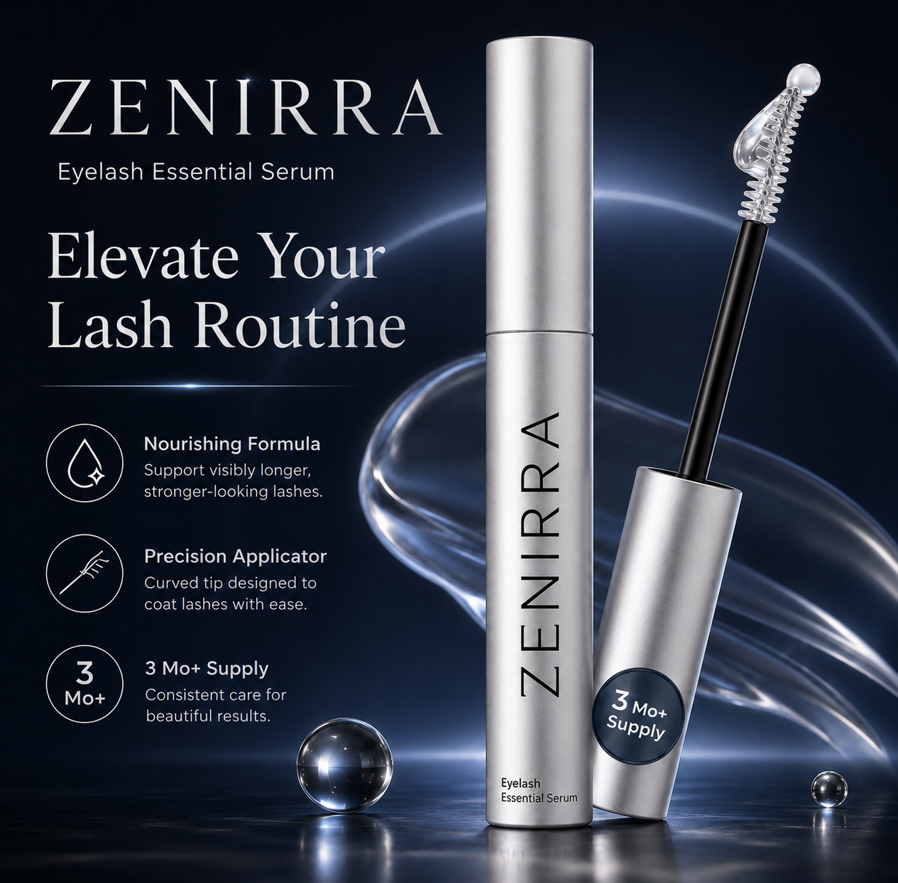 Zenirra™ Eyelash Growth Serum | Longer, Fuller Looking Lashes | Buy 1 Get 1 FREE + Up to 20% OFF